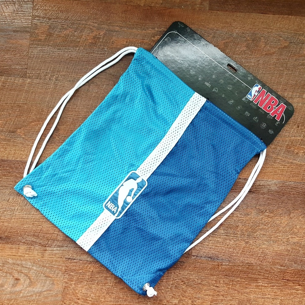 NBA Jersey Cinch Bag Backpack Blues and White